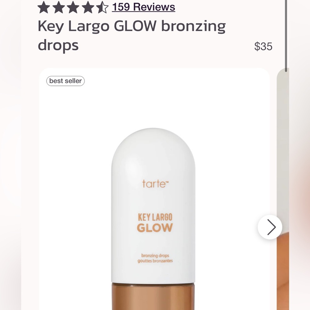 Tarte key largo glow bronzing drops